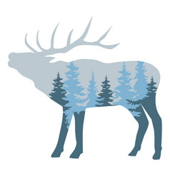 Elk With Forest