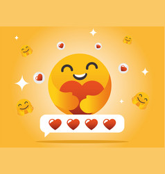 Emoji Hugging Heart Face With Bubble Design