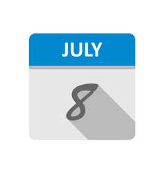 July 8th Date On A Single Day Calendar