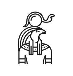 Ra God Of Sun In Ancient Egypt Outline Icon