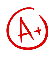 A Plus Red Grade Mark School Test