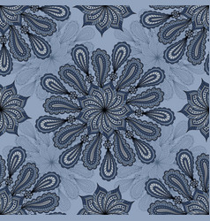 Blue Seamless Background With Paisley Ornament