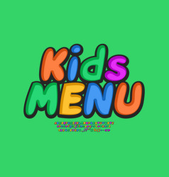 Colorful Flyer Kids Menu Cartoon Multicolor Font