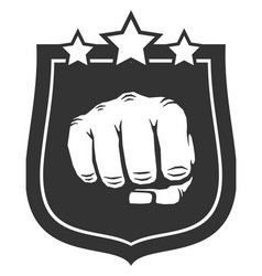 Fist Punch Black Emblem Fighting Club Logo