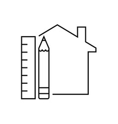 House Plan Linear Icon Concept Thin