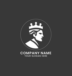 Man Wearing King Crown Hat Logo Design Masculine