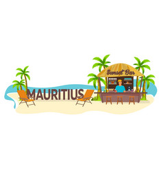 Beach Bar Mauritius Travel Palm Drink Summer