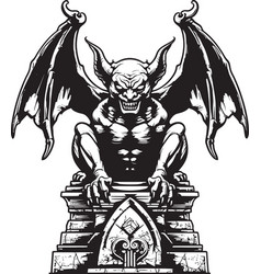 Gothic Sentinel Gargoyle Full Body Statue Logo