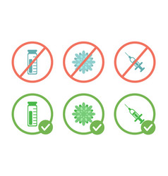 No Vaccine Viruses And Syringes Prohibition Sign