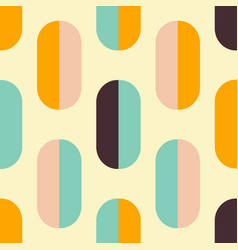 Retro Vintage Mid Century Pattern In 70s Style