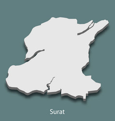 3d Isometric Map Of Surat Is A City Of India