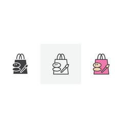 Beauty Shopping Icon Set Mall Shopper Bag Symbol