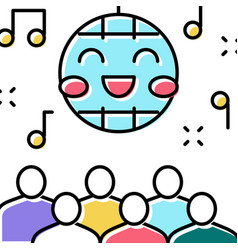 Disco Kids Party Color Icon