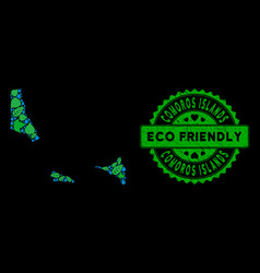 Eco Green Mosaic Comoros Islands Map