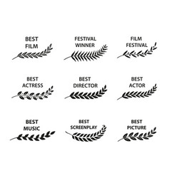 Film Awards Set Of Black And White Silhouette