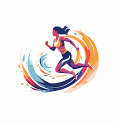 Running Woman Isolated On A White Background