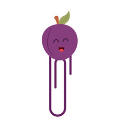 Funny Hand Drawn Paper Clip For Kids With Plum