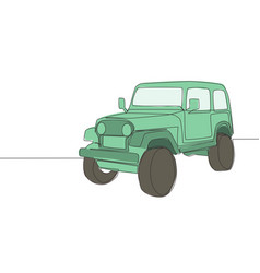 Single Line Drawing Of 4x4 Speed Trail Hill Jeep