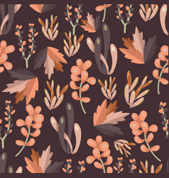 Sweet Succulents Plants On Dark Seamless Pattern