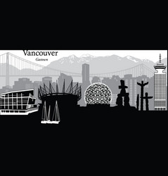 Vancouver Bc Cityscape Skyline Silhouette