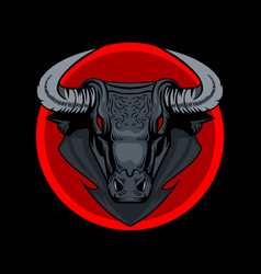 Black Bull With Fiery Eyes In A Red Circle