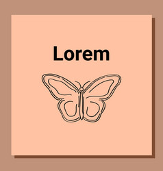 Butterfly Logo Template Copy Space Text On Beige