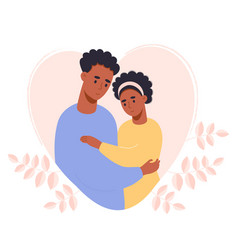 Happy Black Loving Couple In Heart Cute Dark