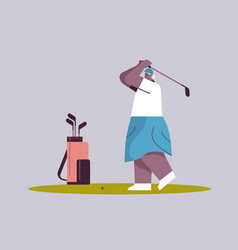 Senior Woman Playing Golf Aged African American