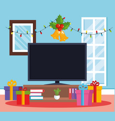 Tv Room With Christmas Decoration