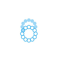 Abstract Number 6 Circles Dots Geometric Logo