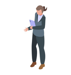 Businesswoman Holding Tablet And Gesturing