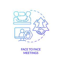 Face To Meetings Concept Blue Gradient Icon