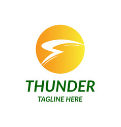 Thunder And Bolt Lighting Flash With Circle Logo D