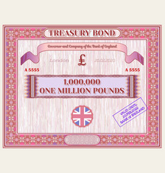 Uk 1000000 Pound Sample Blank Treasury Bond