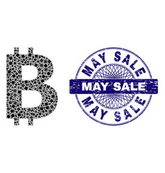 Distress May Sale Stamp And Geometric Bitcoin