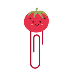 Funny Hand Drawn Paper Clip For Kids With Tomato