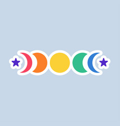 Lunar Phases In Colors Of Lgbt Flag Rainbow