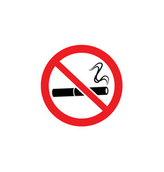 No Smoking Sign - Lit Cigarette Drawing Inside Red