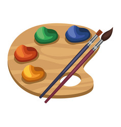 Paint Palette And Brush