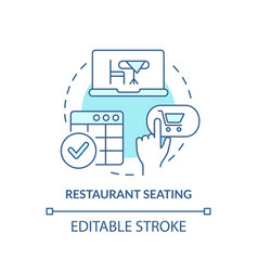 Restaurant Seating Turquoise Concept Icon