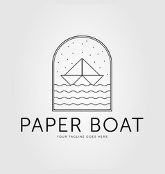 Sailing Paper Boat On Water Logo Design Origami