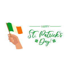 Happy St Patricks Day Horizontal Banner Hand