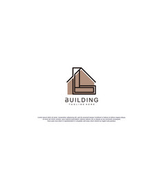 Simple Building Logo With Initial L Design Icon