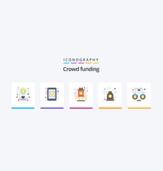 Crowdfunding Flat 5 Icon Pack Including Fund