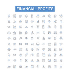 Financial Profits Outline Icons Collection