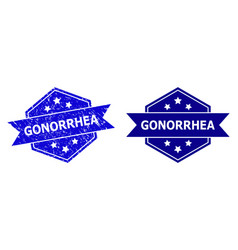 Hexagon Gonorrhea Stamp With Grunge Texture