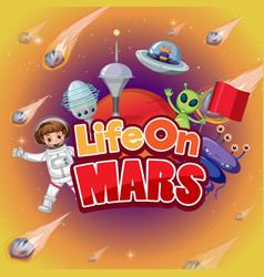 Life On Mars Poster With Astronaut And Alien