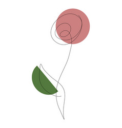 One Line Modern Drawing Of Rose Flower