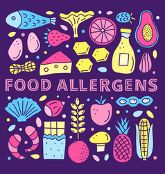 Poster With Lettering And Doodle Food Allergens