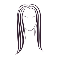 Woman Face With Straight Long Hair Logo Silhouette